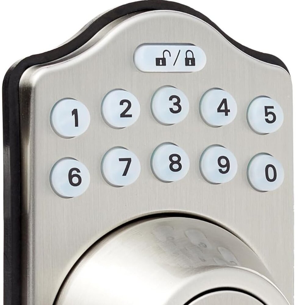 New Amazon Basics Electronic Keypad Deadbolt Door Lock with Touch-Control Keyles